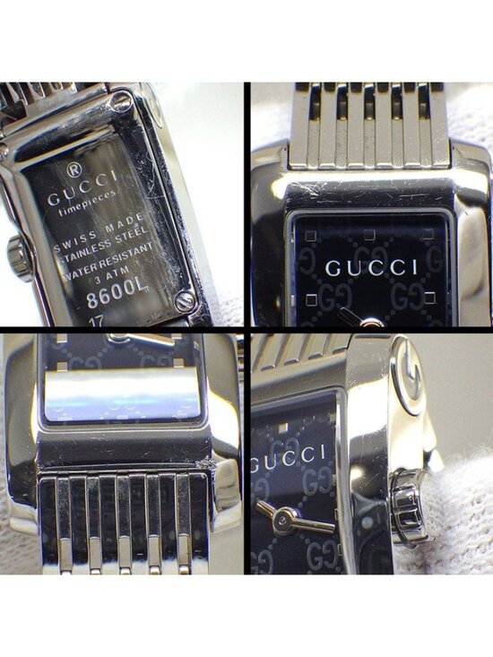 Gucci Watch Metro Rectangular GG Pattern Black Dial SS Quartz Analog main image 6